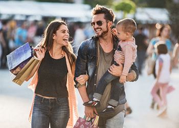 Happy family shopping